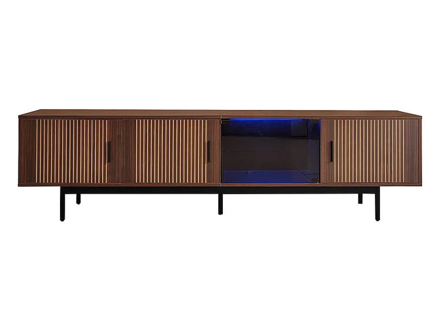 Online DripeX Móvel para TV 200 cm - com LED e porta de vidro - MDF e painel de partículas - Natural Natural escuro
