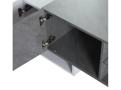 Móvel De Tv*ModernLuxe Móvel para TV - com 4 portas - com iluminação LED - para televisores 80/75/70/65/55 polegadas - branco + cinza Cinzento / Branco