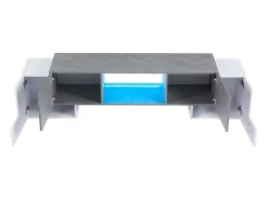 Móvel De Tv*ModernLuxe Móvel para TV - com 4 portas - com iluminação LED - para televisores 80/75/70/65/55 polegadas - branco + cinza Cinzento / Branco