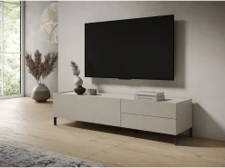 ITAMOBY Móvel para TV 1 porta abatible e 2 gavetas 160x42x40 cm Solaria caxemira^ Móvel De Tv