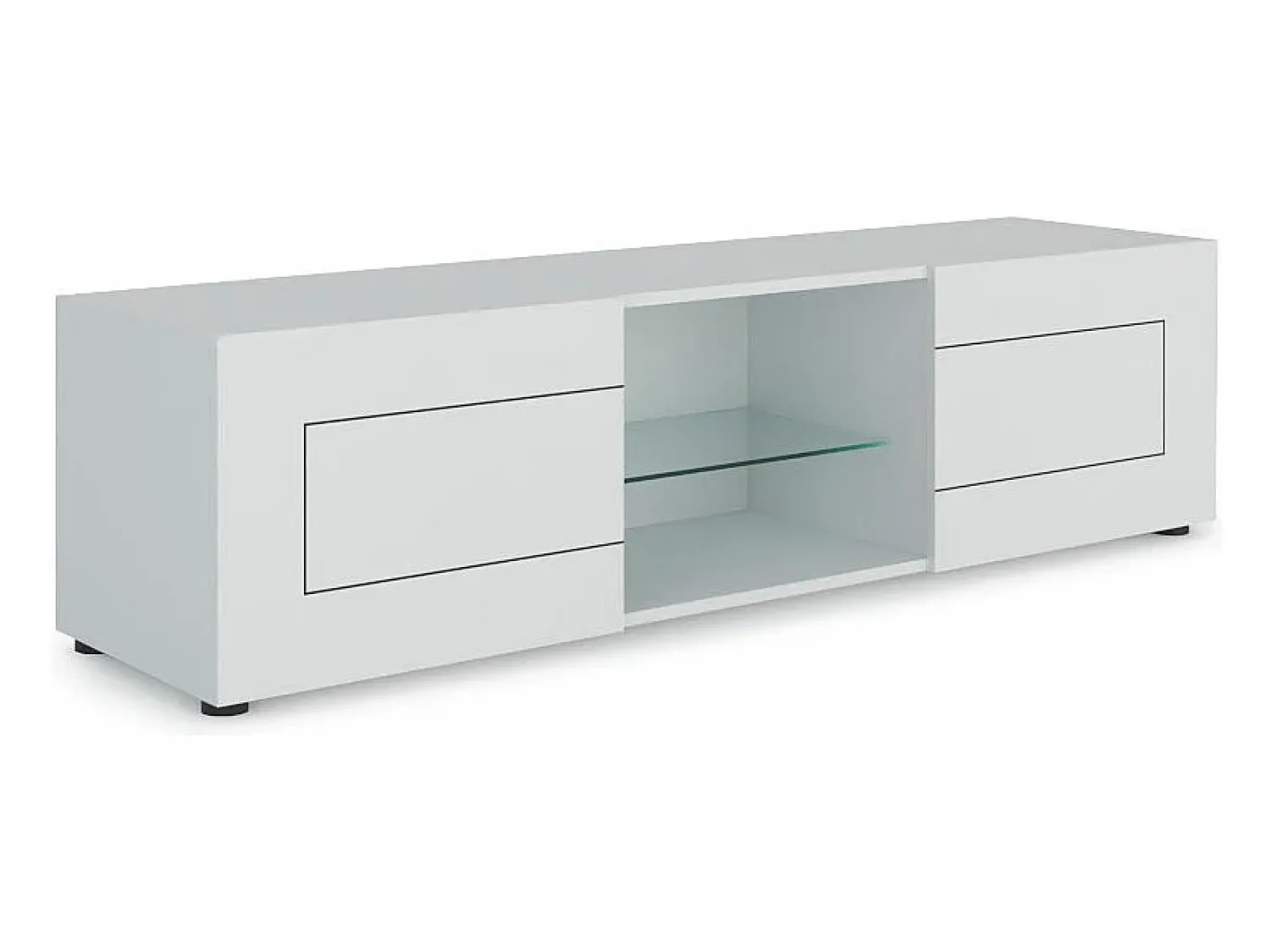 Móvel De Tv|ITAMOBY Móvel para TV 2 portas com vão aberto 150x40x40 cm Elios brilhante Branco
