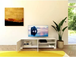 ITAMOBY Móvel para TV 2 portas e prateleira aberta 150x40x40 cm Lumina brilhante^ Móvel De Tv