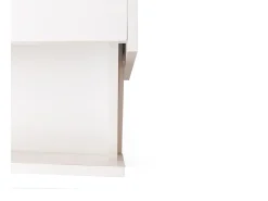 Best Móvel para TV, aparador baixo, combinação em brilhante e preto. Design em blocos de cores, gavetas, compartimentos, múltiplos espaços de armazenamento. Branco