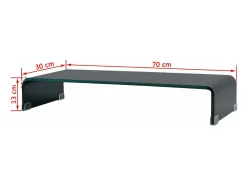 Móvel De Tv*Helloshop26 Móvel para TV aparador design prático suporte para monitor 70 cm vidro 2502230 Preto