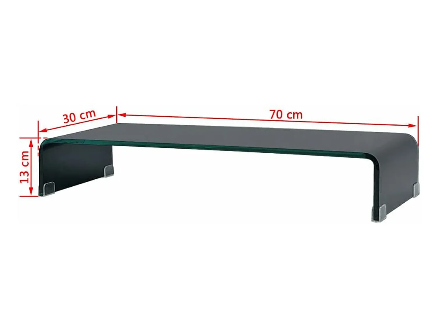 Móvel De Tv*Helloshop26 Móvel para TV aparador design prático suporte para monitor 70 cm vidro 2502230 Preto