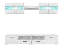 Discount Helloshop26 Móvel para TV aparador design prático conjunto de TV de parede de 5 peças com luzes LED de alto brilho 2502291 Branco