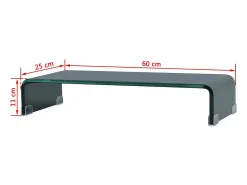 Helloshop26 Móvel para TV aparador design prático suporte para monitor 60 cm vidro 2502229 Preto