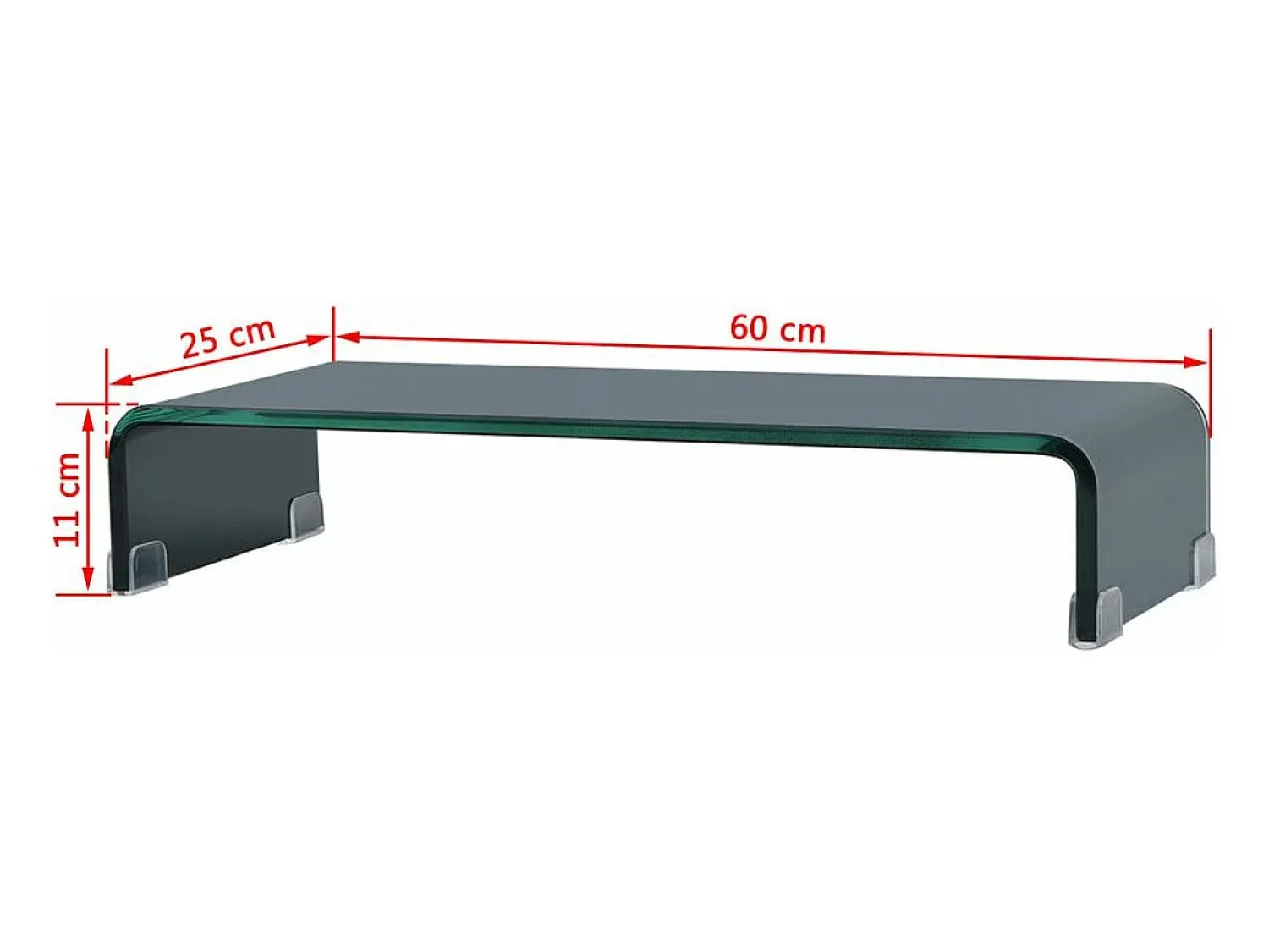 Helloshop26 Móvel para TV aparador design prático suporte para monitor 60 cm vidro 2502229 Preto