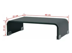 Mobikasa Móvel para TV aparador design prático suporte para monitor de 40cm vidro 2502228 Preto