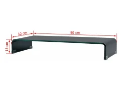 Outlet Mobikasa Móvel para TV aparador design prático suporte para monitor 90 cm vidro 2502232 Preto