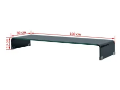 Móvel De Tv*Mobikasa Móvel para TV aparador design prático suporte para monitor 100 cm vidro 2502051 Preto