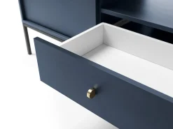 Clearance Móvel para TV, marinho, 153,4 x 56,2 x 39 cm, pés pretos Azul