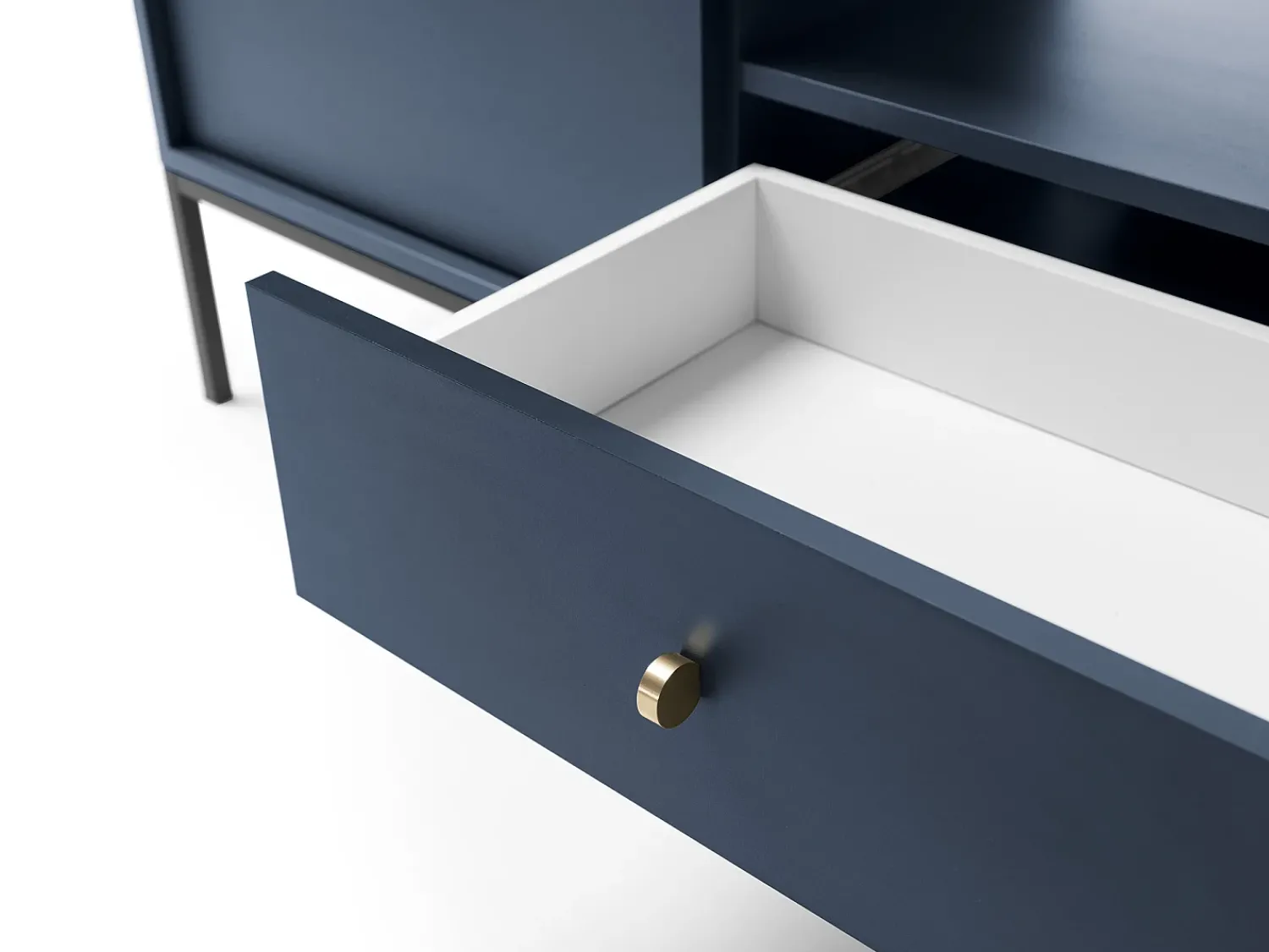 Clearance Móvel para TV, marinho, 153,4 x 56,2 x 39 cm, pés pretos Azul