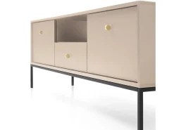 Discount Móvel para TV, areia, 153,4 x 56,2 x 39 cm, pés pretos Bege