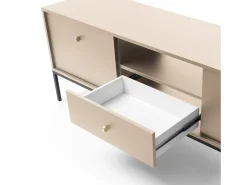 Discount Móvel para TV, areia, 153,4 x 56,2 x 39 cm, pés pretos Bege