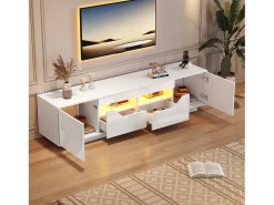 Móvel De Tv*Hauss Spole Móvel para TV , 180 x 40 x 45 cm - 2 gavetas e 2 portas - Acabamento lacado brilhante Branco