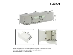 Móvel De Tv*Hauss Spole Móvel para TV , 180 x 40 x 45 cm - 2 gavetas e 2 portas - Acabamento lacado brilhante Branco