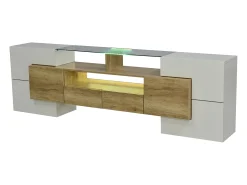 Móvel para TV brilhante, 200 x 30 x 60,7 cm, duas gavetas, seis portas, iluminação LED, para sala de estar.^ Móvel De Tv