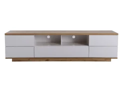 Online Móvel para TV , com espaço de armazenamento e acabamento em madeira, para sala de estar, 180 x 38 x 46 cm Branco