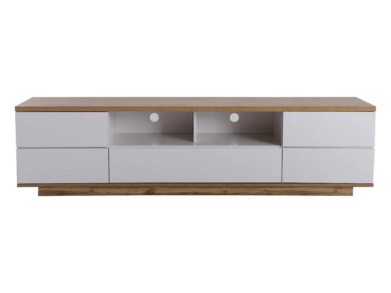 Online Móvel para TV , com espaço de armazenamento e acabamento em madeira, para sala de estar, 180 x 38 x 46 cm Branco
