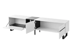 Móvel De Tv*Hauss Spole Móvel para TV de 180 cm com 3 portas - Madeira PB - e preto Branco