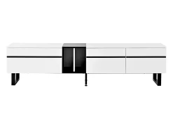 Móvel De Tv*Hauss Spole Móvel para TV de 180 cm com 3 portas - Madeira PB - e preto Branco