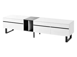 Móvel De Tv*Hauss Spole Móvel para TV de 180 cm com 3 portas - Madeira PB - e preto Branco