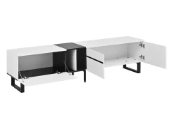 Móvel De Tv*Hauss Spole Móvel para TV de 180 cm com 3 portas - Madeira PB - e preto Branco