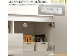 Best Móvel para TV de 160 cm com 2 portas, gaveta e sistema de gerenciamento de cabos, para TVs de até 65". Branco