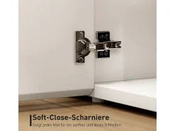 Móvel De Tv* Móvel para TV para televisores de até 65 polegadas, portas com fechamento suave, prateleiras ajustáveis, 135 x 38 x 45 cm, sala de estar. Branco