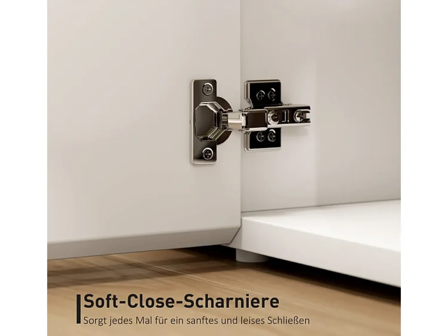 Móvel De Tv* Móvel para TV para televisores de até 65 polegadas, portas com fechamento suave, prateleiras ajustáveis, 135 x 38 x 45 cm, sala de estar. Branco