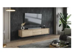 Clearance Meublorama Móvel para TV 180cm, 2 gavetas e 2 portas coleção MAANUM. Cor carvalho claro. Castanho