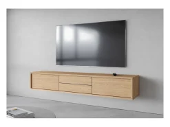 Clearance Meublorama Móvel para TV 180cm, 2 gavetas e 2 portas coleção MAANUM. Cor carvalho claro. Castanho