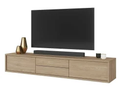 Clearance Meublorama Móvel para TV 180cm, 2 gavetas e 2 portas coleção MAANUM. Cor carvalho claro. Castanho