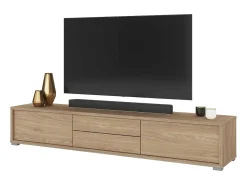 Clearance Meublorama Móvel para TV 180cm, 2 gavetas e 2 portas coleção MAANUM. Cor carvalho claro. Castanho