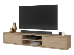 Online Meublorama Móvel para TV 180cm, 2 portas e 2 nichos coleção MAANUM. Cor carvalho claro. Castanho