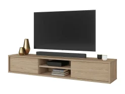 Online Meublorama Móvel para TV 180cm, 2 portas e 2 nichos coleção MAANUM. Cor carvalho claro. Castanho