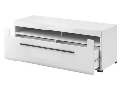 Outlet Meublorama Móvel para TV 140cm coleção BREDA. Cores fosco e brilhante. Estilo design. Branco