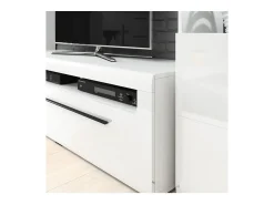 Outlet Meublorama Móvel para TV 140cm coleção BREDA. Cores fosco e brilhante. Estilo design. Branco