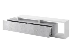 Móvel De Tv*Meublorama Móvel para TV 220cm coleção BÉRGAMO. Cores branco e cinza concreto. Cinzento / Branco