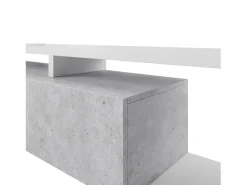 Móvel De Tv*Meublorama Móvel para TV 220cm coleção BÉRGAMO. Cores branco e cinza concreto. Cinzento / Branco