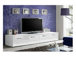 Meublorama Móvel para TV 200cm Coleção COMET. Cor branca. 2 portas abatíveis. Branco