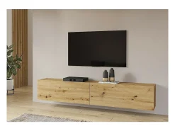 Outlet Meublorama Móvel para TV 180cm coleção EVA. Cor carvalho e preto. Castanho