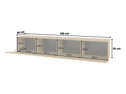 Outlet Meublorama Móvel para TV 180cm coleção EVA. Cor carvalho e preto. Castanho