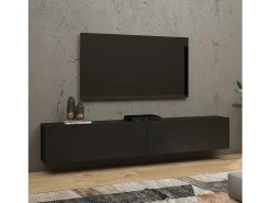 Móvel De Tv*Meublorama Móvel para TV 180cm coleção EVA. Cor e carvalho. Preto