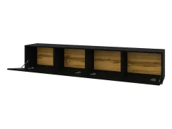 Móvel De Tv*Meublorama Móvel para TV 180cm coleção EVA. Cor e carvalho. Preto
