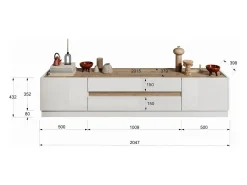 Best Meublorama Móvel para TV 205cm coleção FANZY. Cor laqueado e carvalho claro, ideal para uma sala de estar moderna. Branco