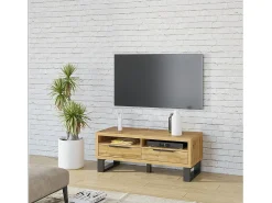 Móvel De Tv*Meublorama Móvel para TV 120cm coleção MILO. Cor carvalho. Estilo design. Castanho