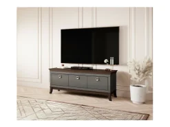 Móvel De Tv|Meublorama Móvel para TV 160cm coleção PALACE com 3 gavetas. Cor cinza e carvalho. Cinzento