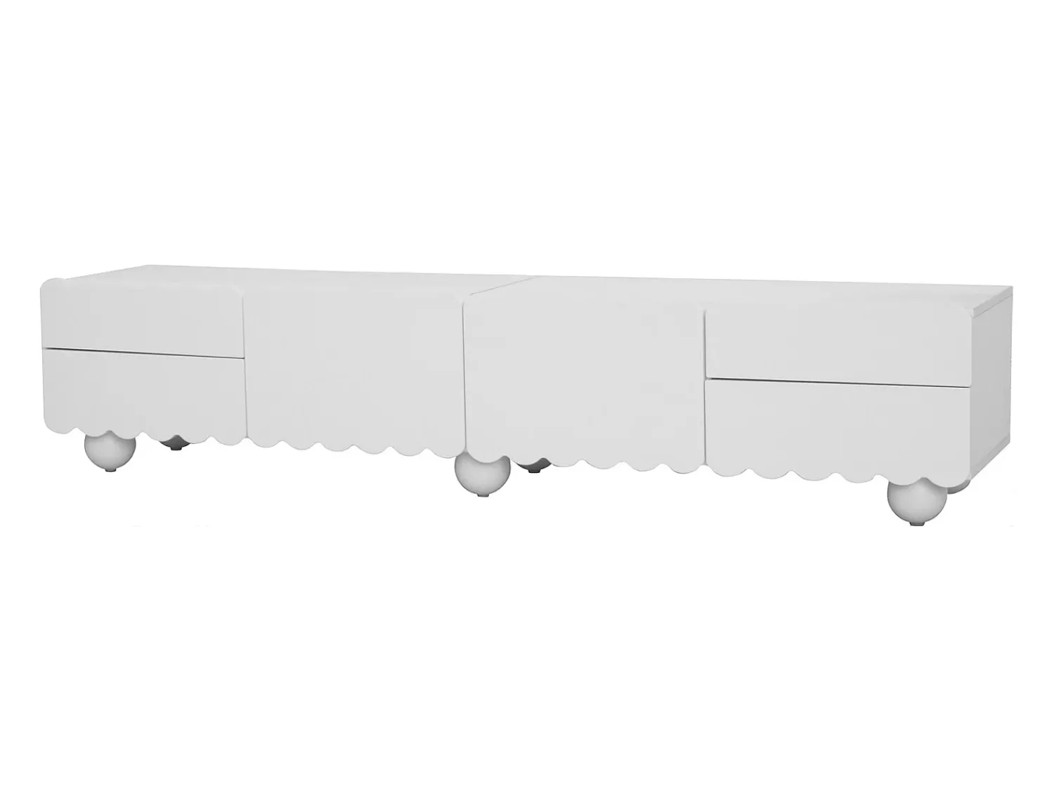 Móvel De Tv*Hauss Spole Móvel para TV com 4 gavetas e 2 portas - 175 x 38 x 37 cm Branco